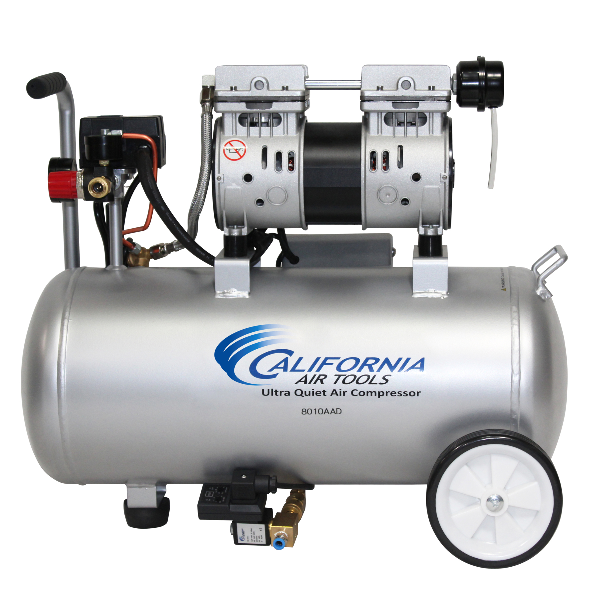California Air Tools, 8 Gal 1 Hp Aluminum Automatic Drain Valve, Horsepower 1 HP, Air Tank Size 8 Gal, Volts 110 Model# 8010AAD